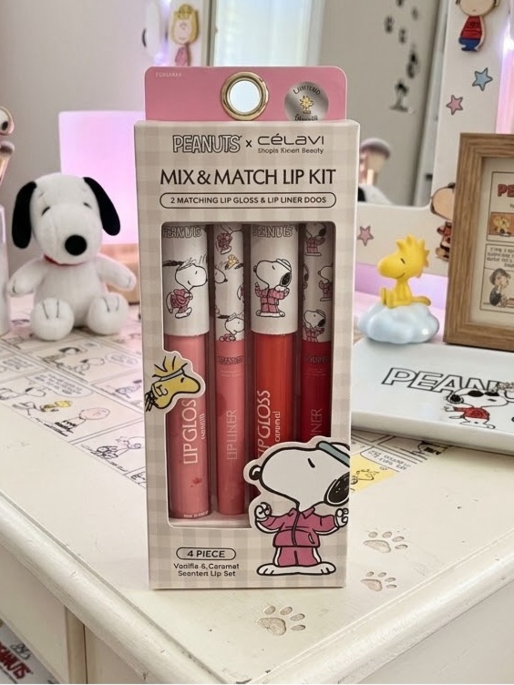 Peanuts Mix & Match Lip Kit — Pink & Red